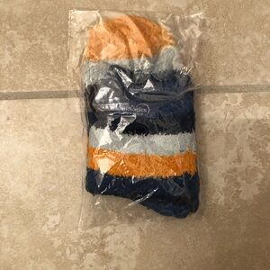 Biologics Cozy Striped Socks in Navy, Light Blue & Mustard